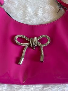 Pink Glitter Bow Chic Handbag