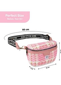 Pink Plaid Tweed Fanny Pack