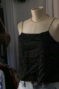 price fixed Black Spaghetti Strap Tank
