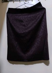 Elegant Dark Purple Satin Mini Skirt