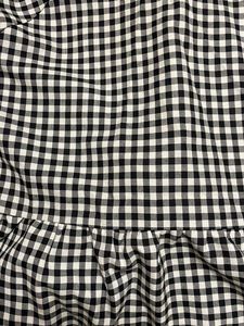 Chic Black &amp; White Gingham Peplum Top