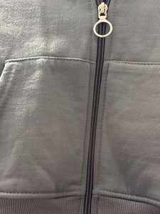 Grey Cropped Zip-Up Hoodie