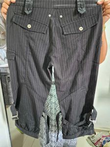 only ₹299Pinstripe Capris with Zippers