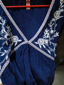 Beautiful Blue Embroidered Kurta