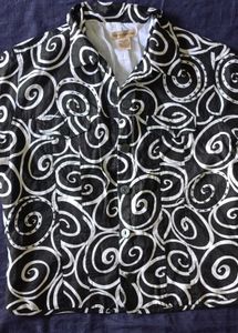 Unique Swirl Print Button-Up Jacket(imported)