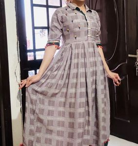 Vintage Plaid Maxi Dress