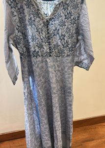 Blue Floral Print Kurta