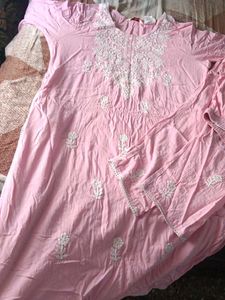 Pink Embroidered Kurta Set
