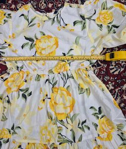 Vibrant Yellow Floral Summer Dress