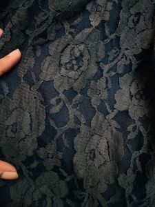 Elegant Navy Lace Skater Dress
