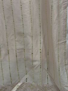 Elegant Pink Kurta with Gold Stripes