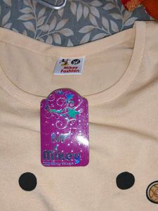 Cute Polka Dot &amp; Bicycle Print Top
