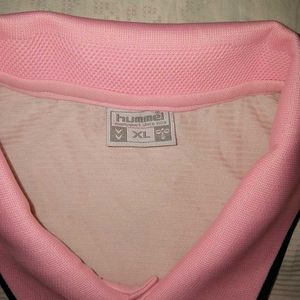 Hummel White &amp; Pink Polo Shirt