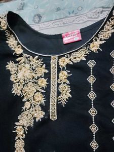 Elegant Black &amp; Gold Embellished Top