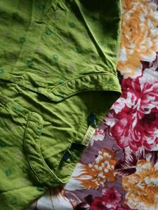 Lime Green Printed Kurta