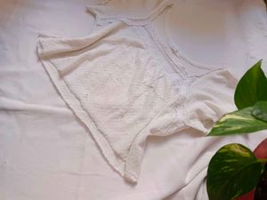 White Lace Trim Top