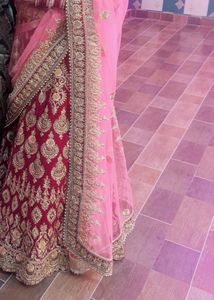 Elegant Maroon Wine &amp; Gold Lehenga