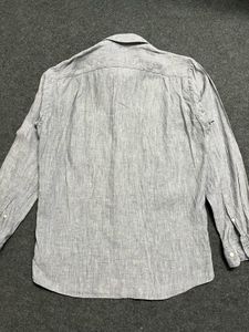 Men's Casual Grey Linen Shirt