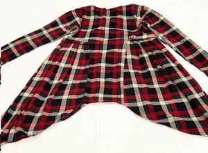 Red Checked Tunic Top