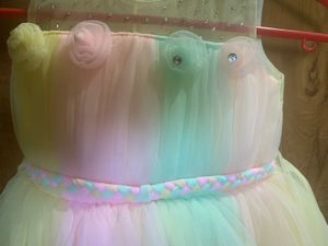 multi pastel colour dress