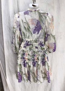 Sheer Floral Print Mini Dress