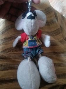 vintage diddl mouse plush keychain
