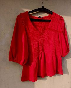 Red Casual Top 💋🛍️