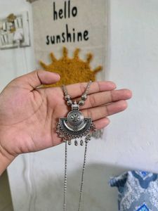 Boho Oxidized Silver Tribal Necklace