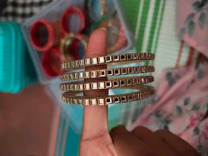 Elegant Mirrored Bangles Set