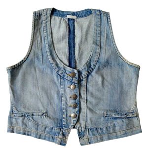 Denim Vest Waistcoat Jacket