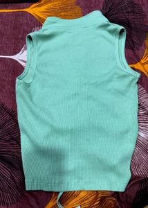 Mint Green Ribbed Crop Top🎀