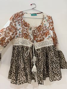 Boho Floral &amp; Leopard Print Tunic