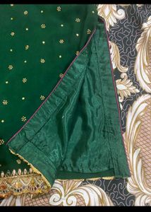 Elegant Green &amp; Gold Embroidered Pakistani Suit