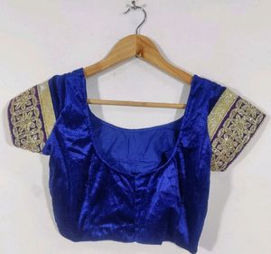[Blue &amp; Pink Embroidered Lehenga Choli Set (Women)