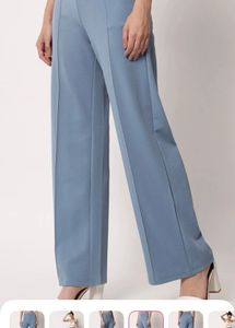 Stylish Blue Relaxed high rise easy wash trouser