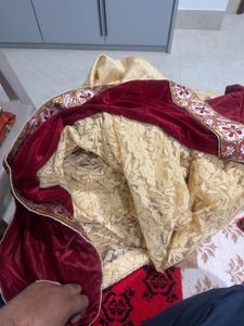Elegant Beige &amp; Maroon Saree unused and marriage