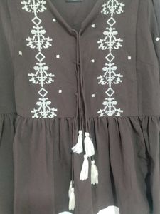 Boho Embroidered Peplum Top