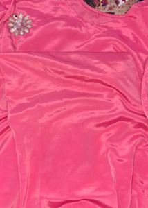 Vibrant Pink satin crepe used salwar suit