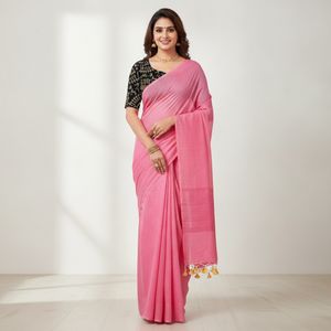 🌸 Pinky Promise Mul Cotton Saree 🌸