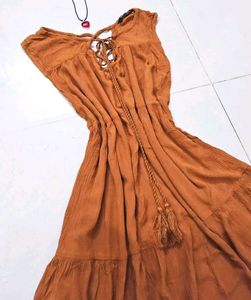 Boho Tiered Maxi Dress - Burnt Orange