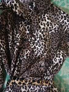 Chic Leopard Print Shirt Dress