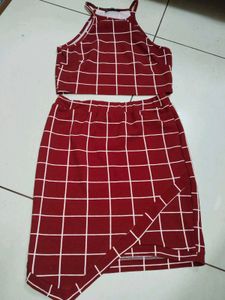 Red Crop Top & Skirt Set 🎀