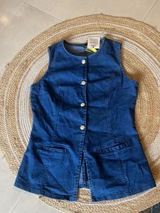 Denim Sleeveless Vest Top