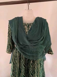 Designer Green Kurta Set with Sharara