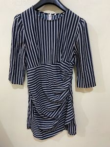 Striped Ruched Sheath Dress