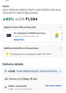 Consistent 128GB SSD &amp; SK Hynix RAM 8 GB DDR3