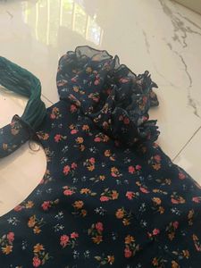 Charming Floral Dress with Dupatta