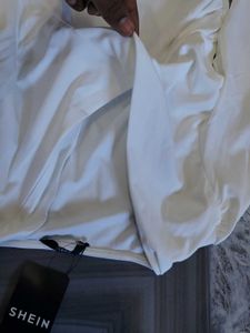 Shein White Cut-Out Long Sleeve Top