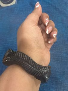 Unique Wooden Carved Feather Bangle