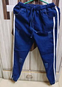 Stylish Blue Denim Jogger Pants